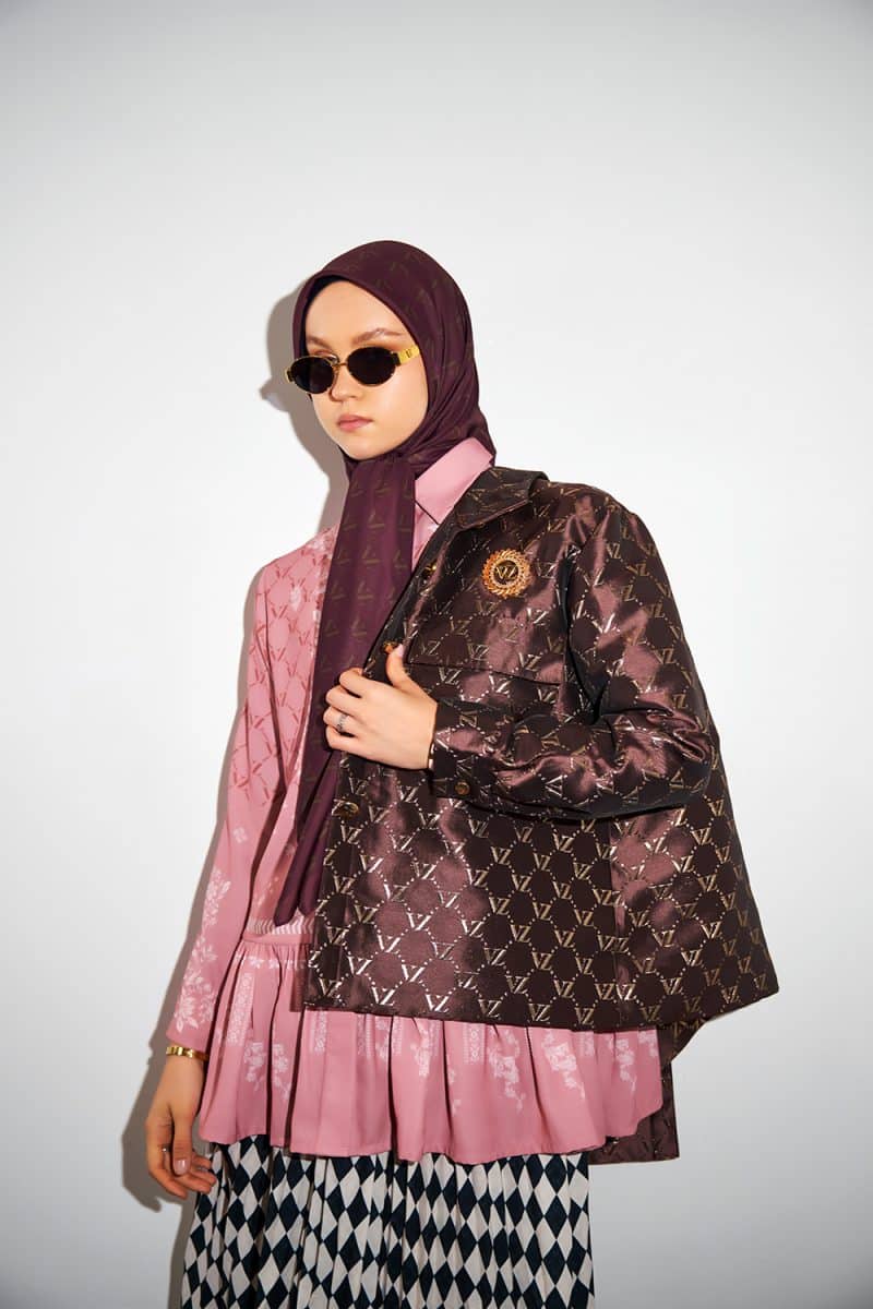 Monogram Voal Scarf-Azalea - Image 2