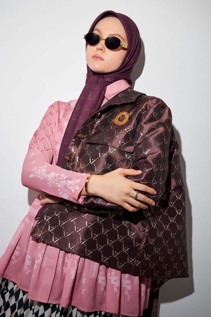 Monogram Voal Scarf-Azalea - Image 4