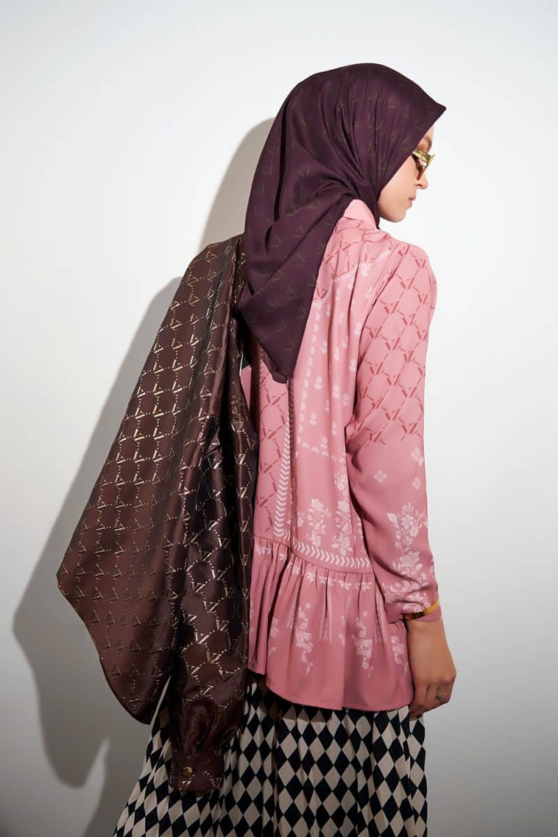 Monogram Voal Scarf-Azalea - Image 5