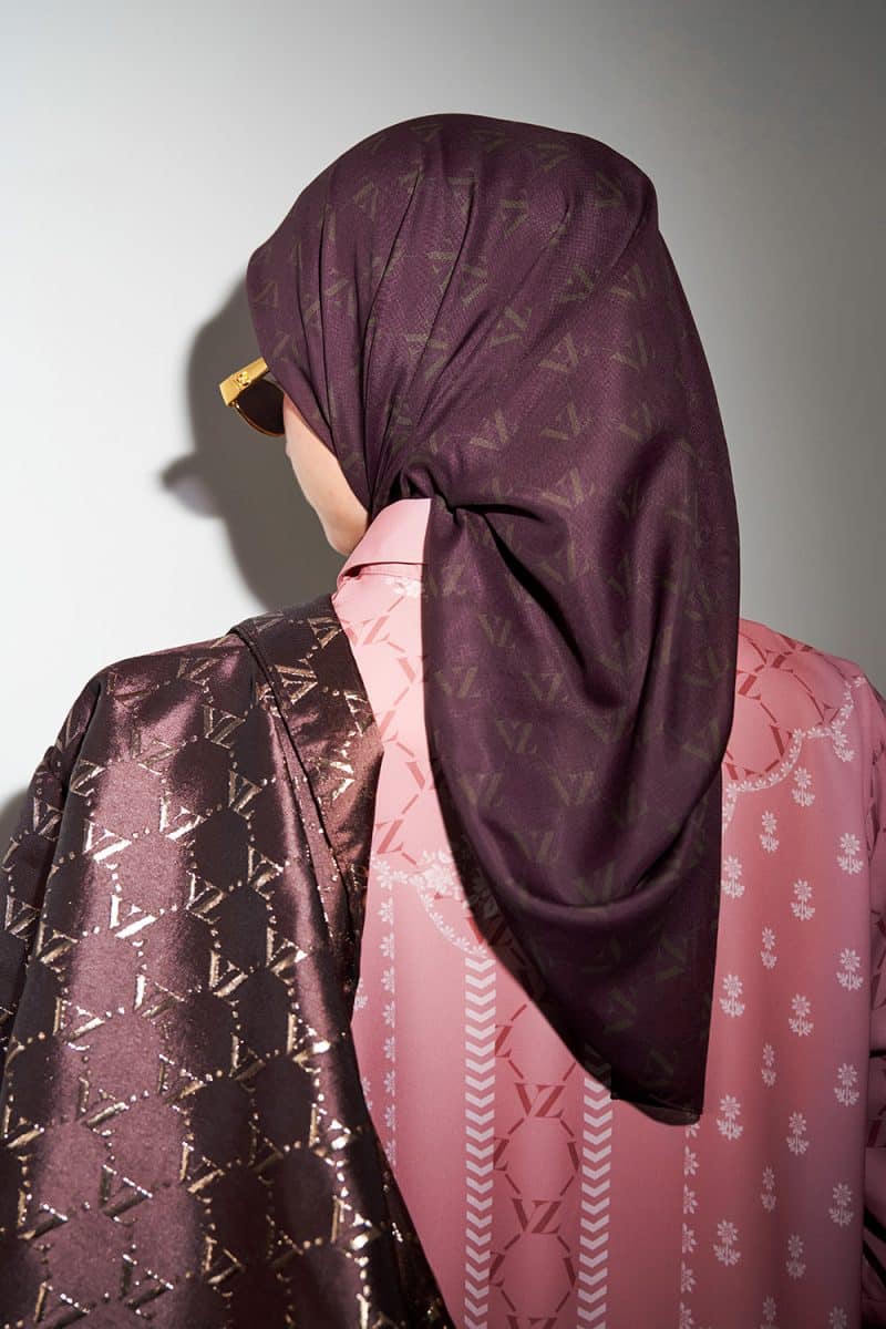 Monogram Voal Scarf-Azalea - Image 3