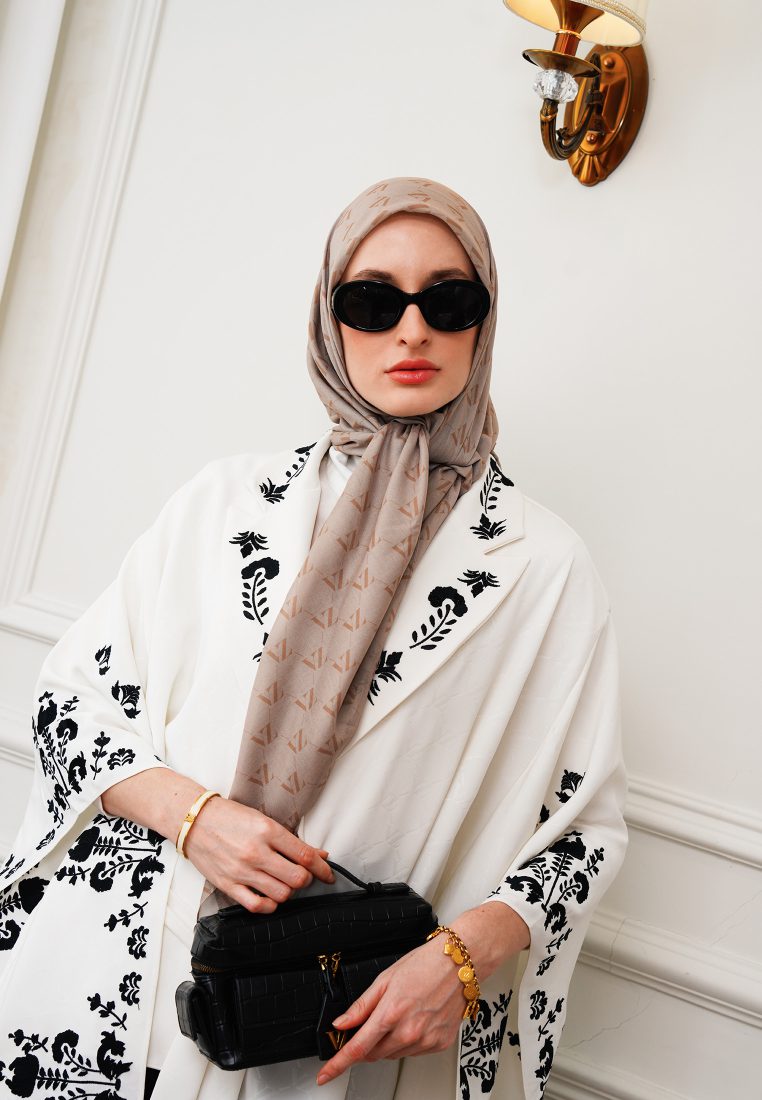 Monogram Voal Scarf - Pearled Ivory