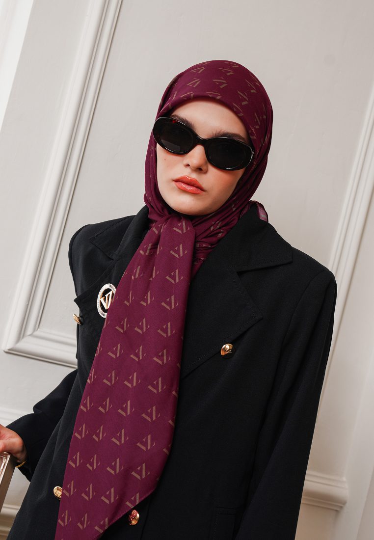 Monogram Voal Scarf - Azalea