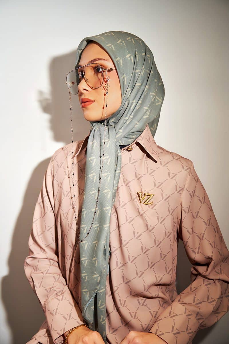 Monogram Voal Scarf - Gravel - Image 2