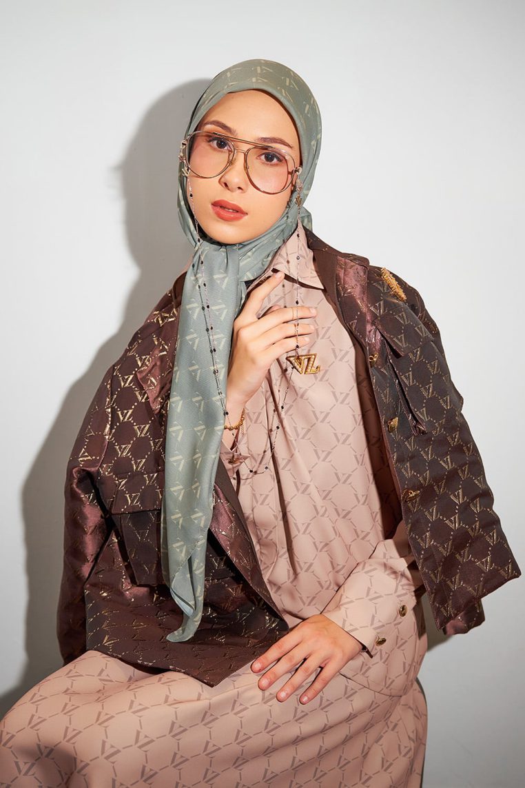 Monogram Voal Scarf - Gravel