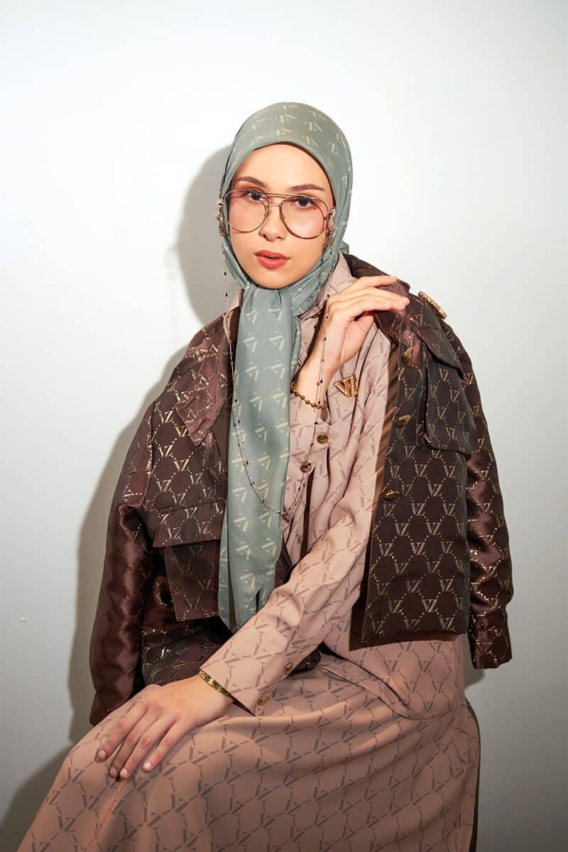 Monogram Voal Scarf - Gravel - Image 3