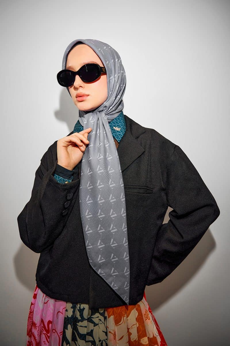 Monogram Voal Scarf - Lilac Ash - Image 4