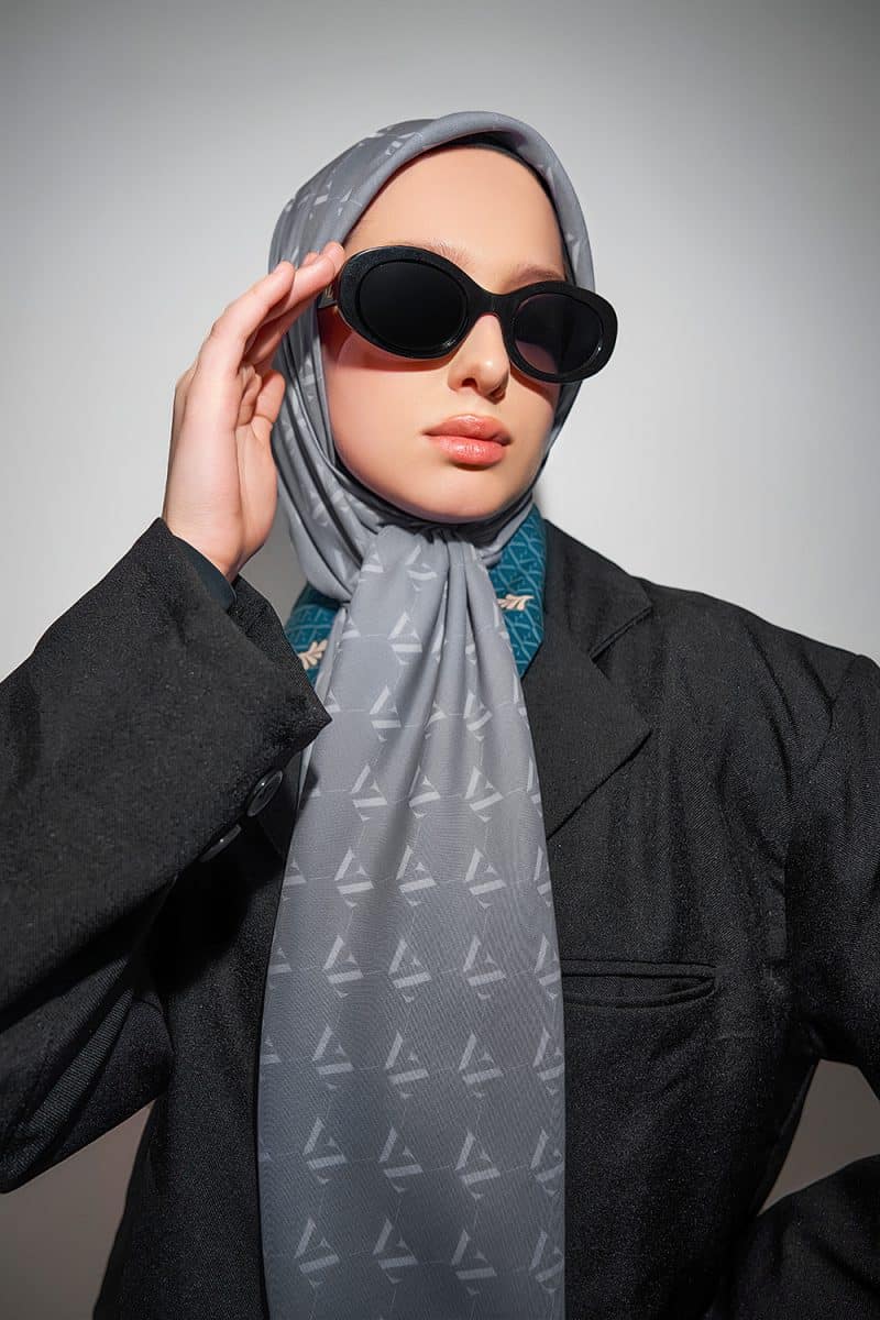 Monogram Voal Scarf - Lilac Ash - Image 3