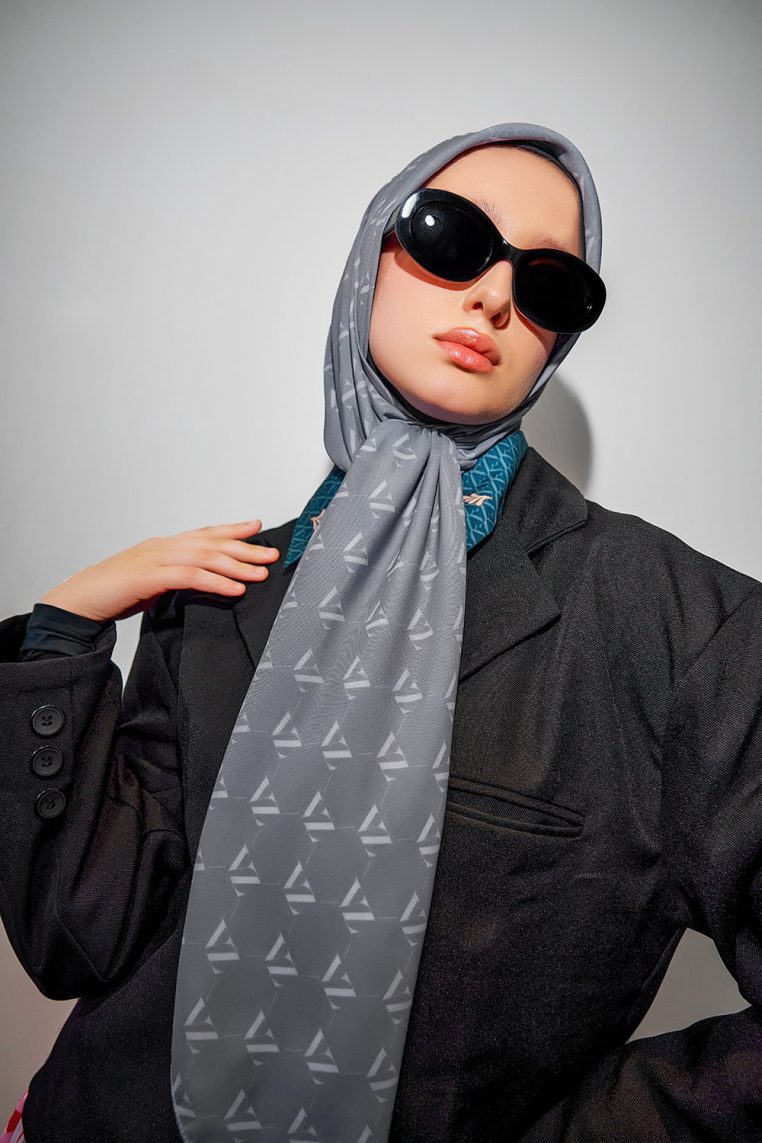 Monogram Voal Scarf - Lilac Ash