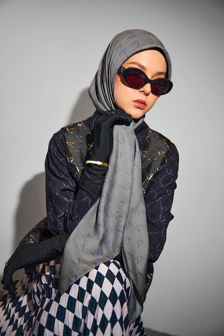 Monogram Voal Scarf - Nimbus Cloud