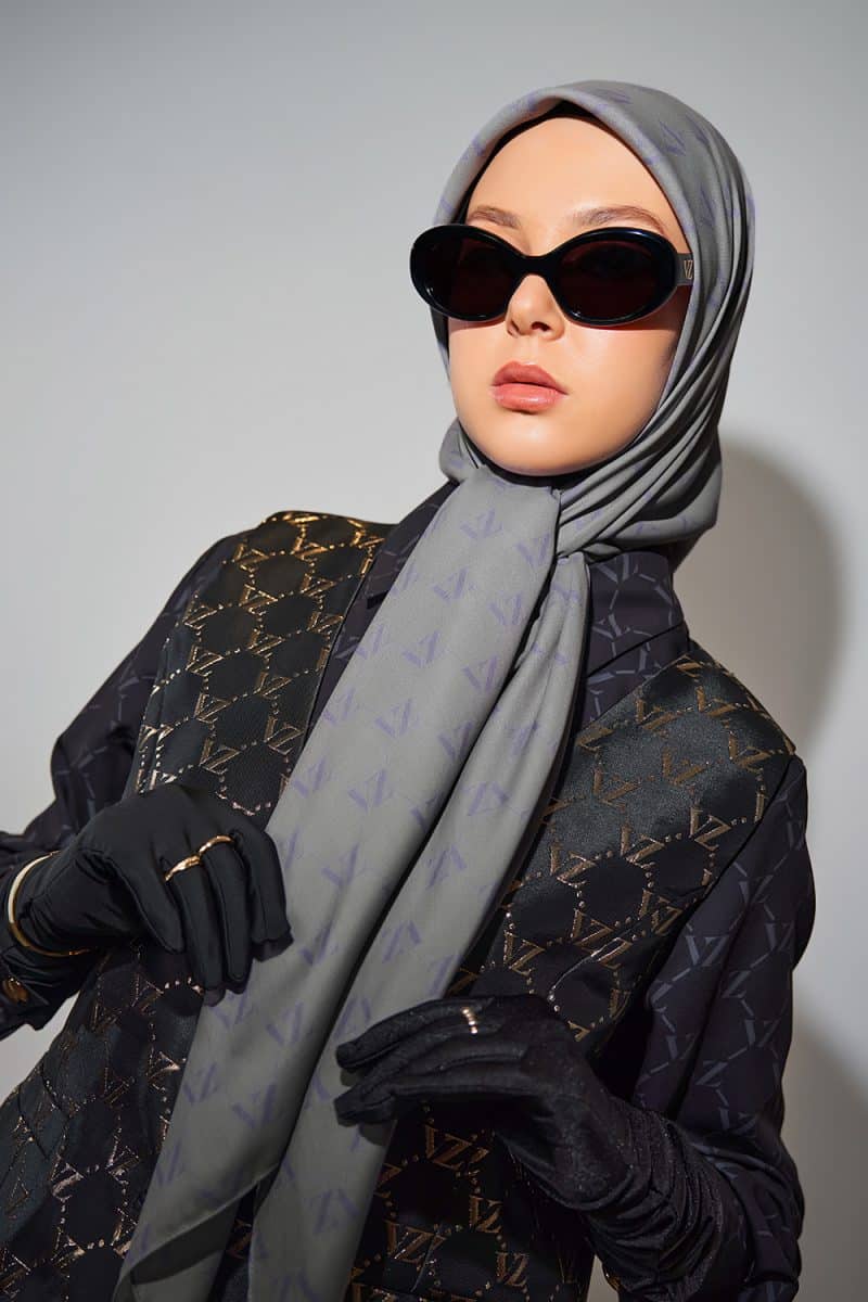 Monogram Voal Scarf - Nimbus Cloud - Image 4