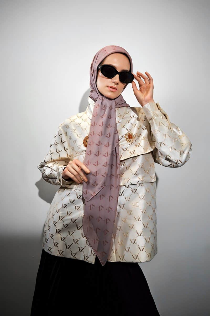 Monogram Voal Scarf - Pearl - Image 3
