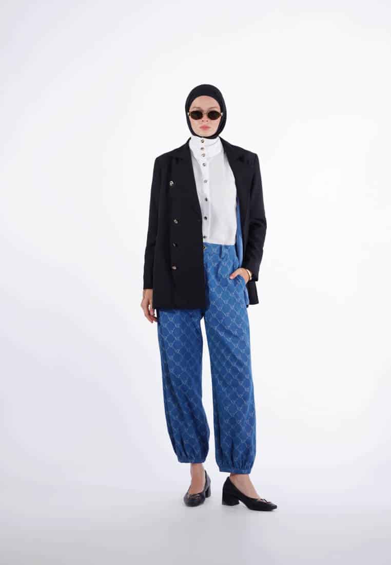 VZ Denim Embossed Pants - Dark Blue - Image 2