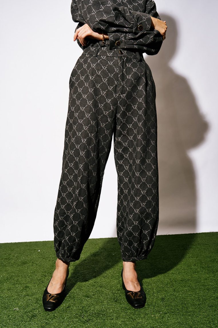 VZ Denim Embossed Pants - Charcoal