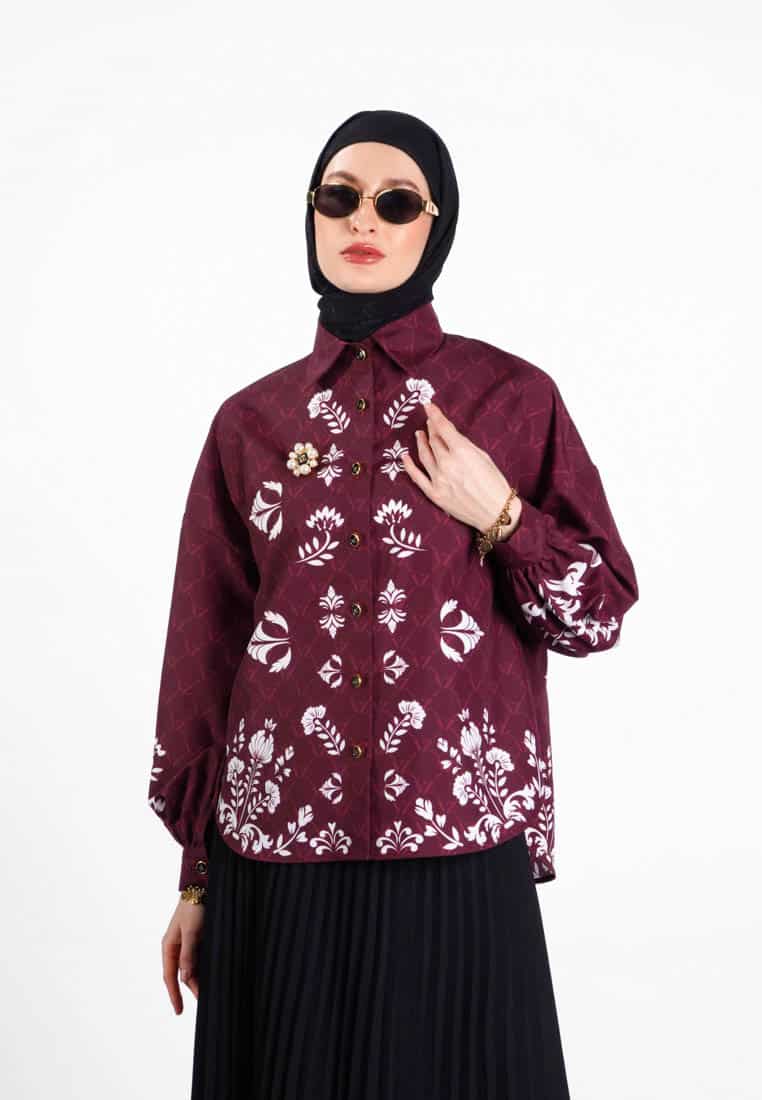 VZ Nourelle Top - Maroon