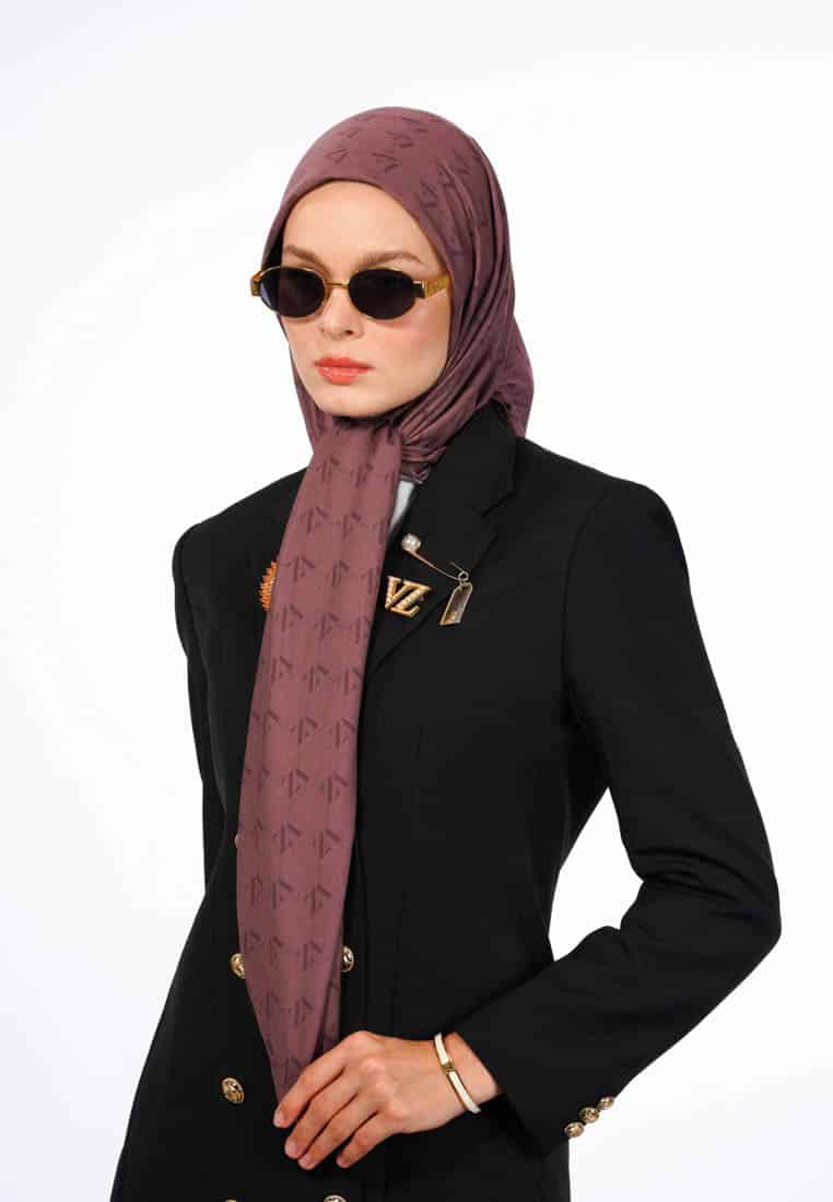 Monogram Voal Scarf - Russet Brown