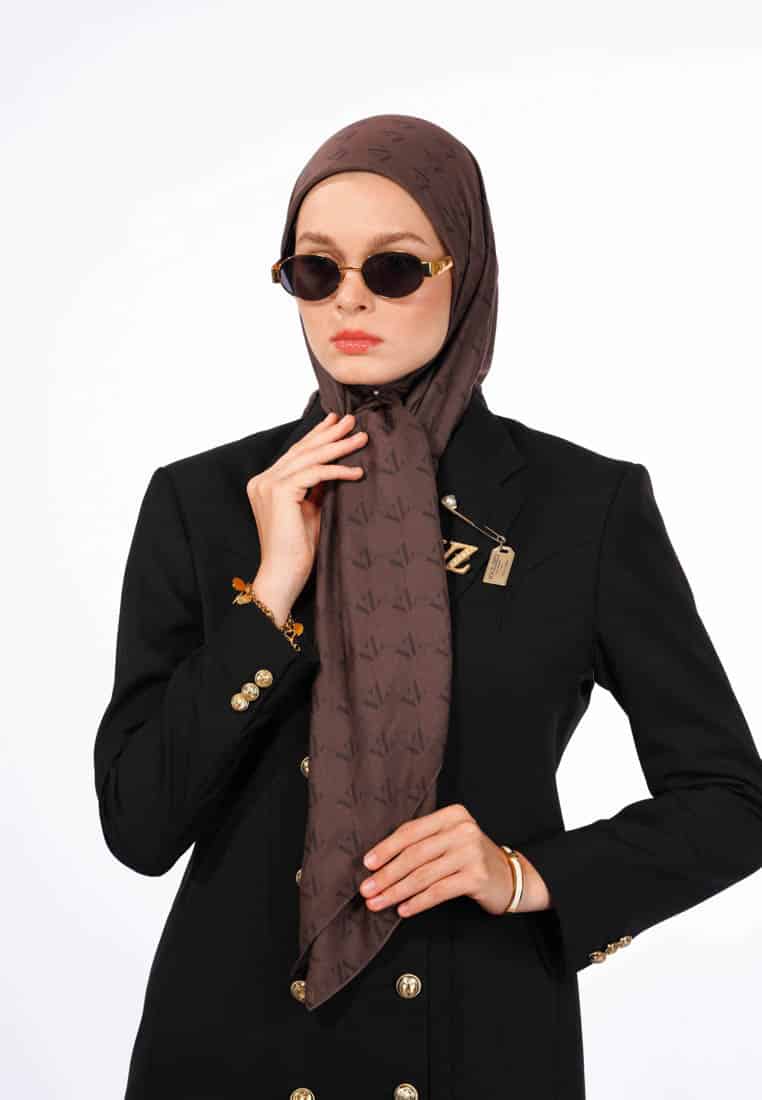 Monogram Voal Scarf - Taupe Brown