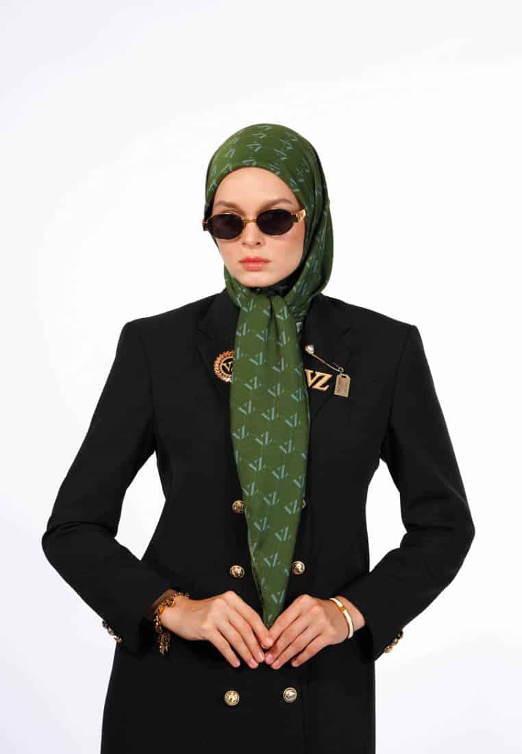 Monogram Voal Scarf - Greenery