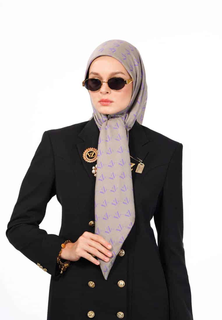 Monogram Voal Scarf - Nude