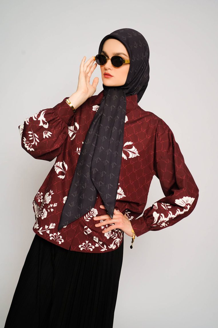 Monogram Voal Scarf - Wisteria Black