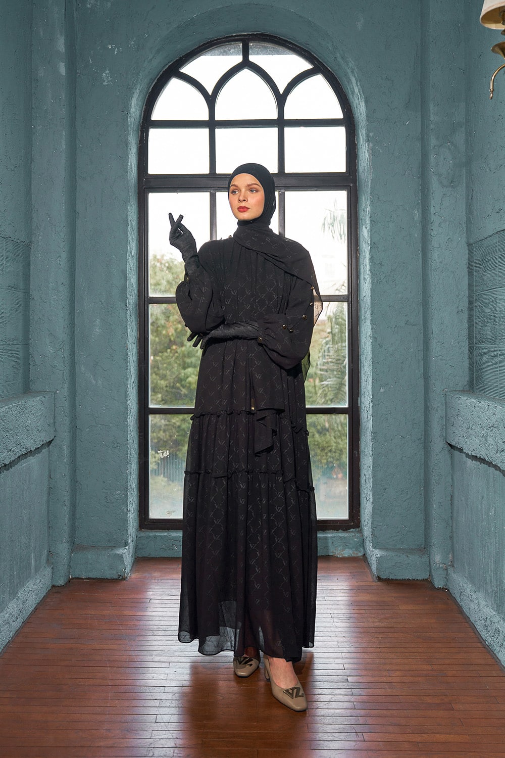 VZ Signature Embossed Dress - Black - Image 2