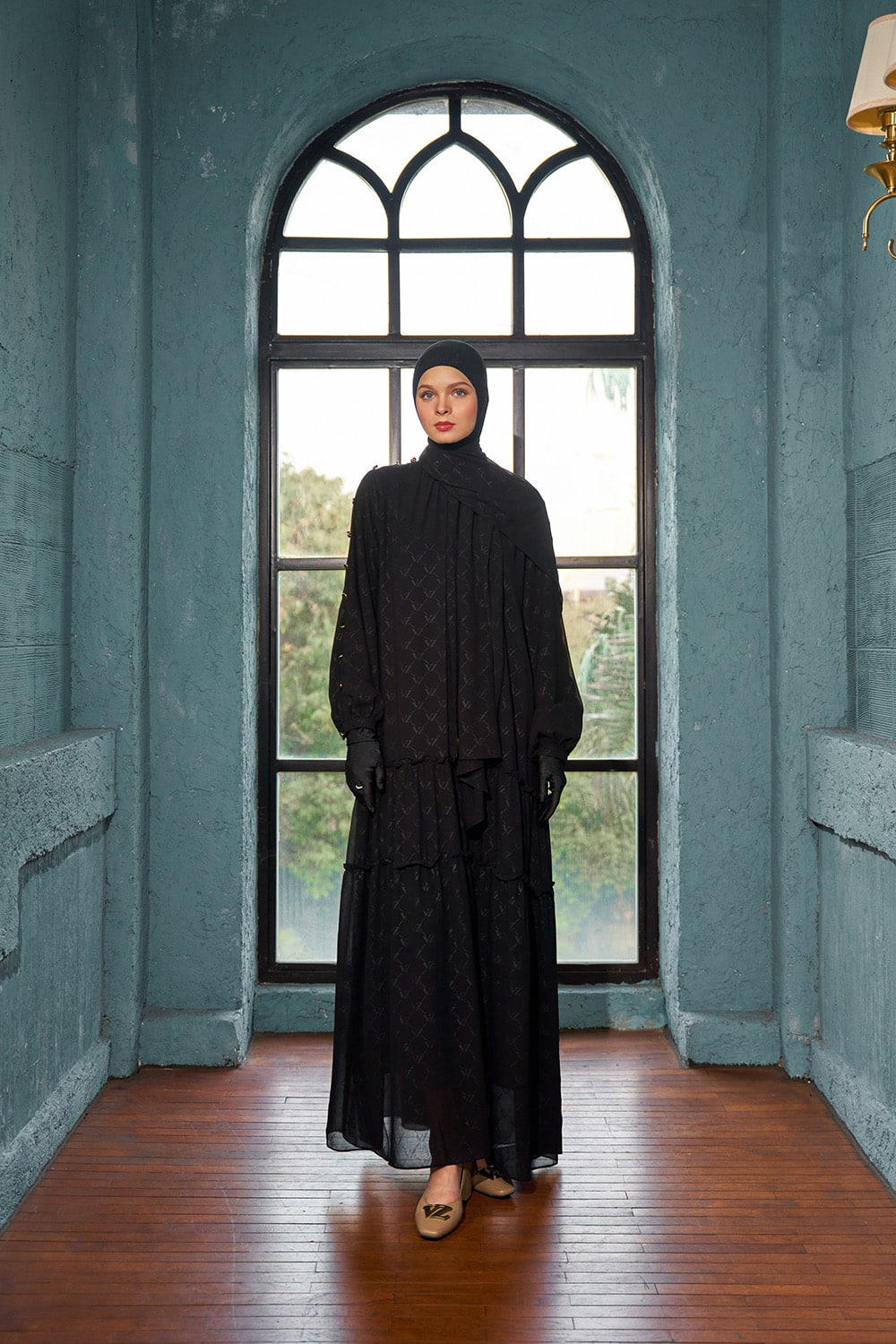 VZ Signature Embossed Dress - Black