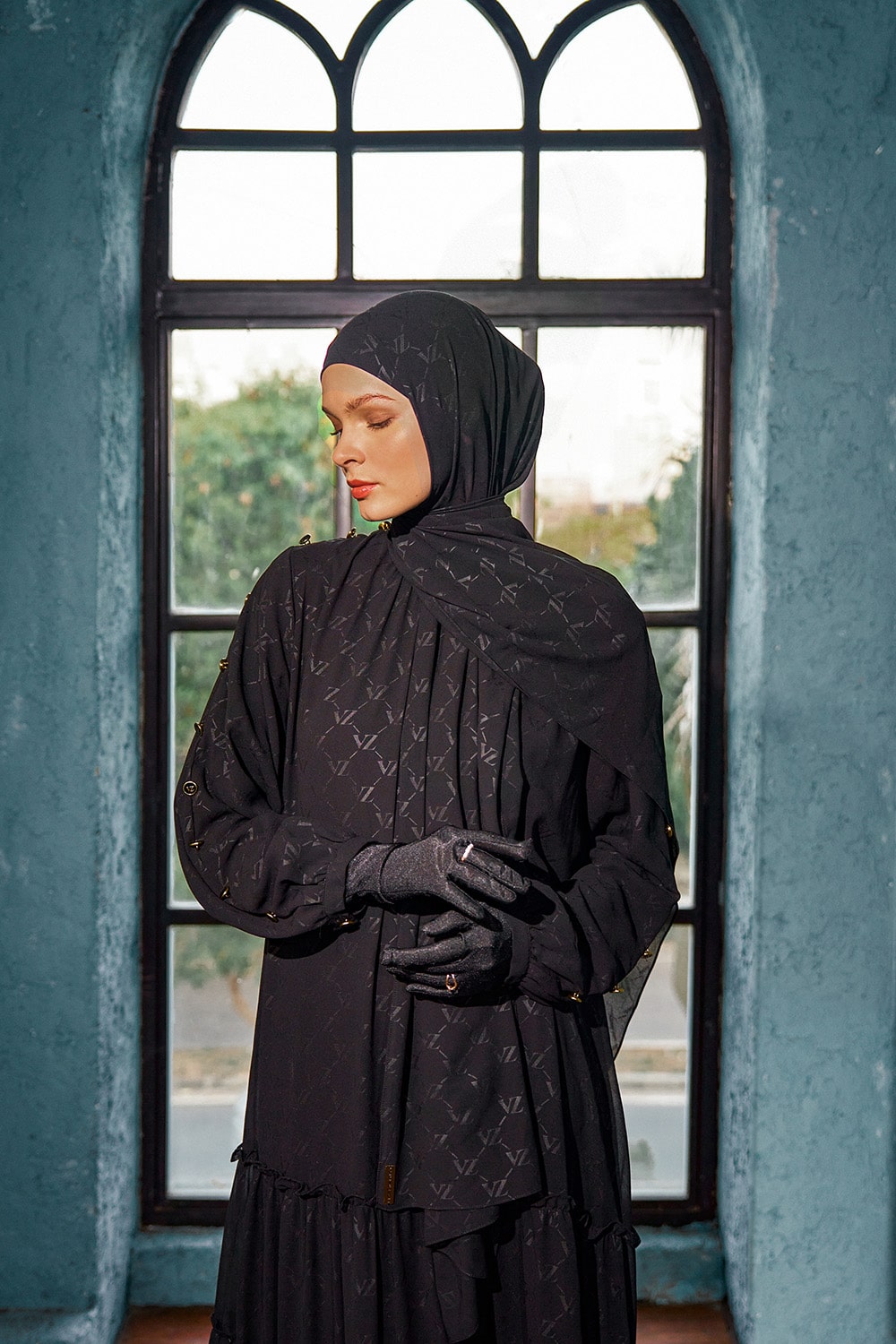 VZ Signature Embossed Dress - Black - Image 5