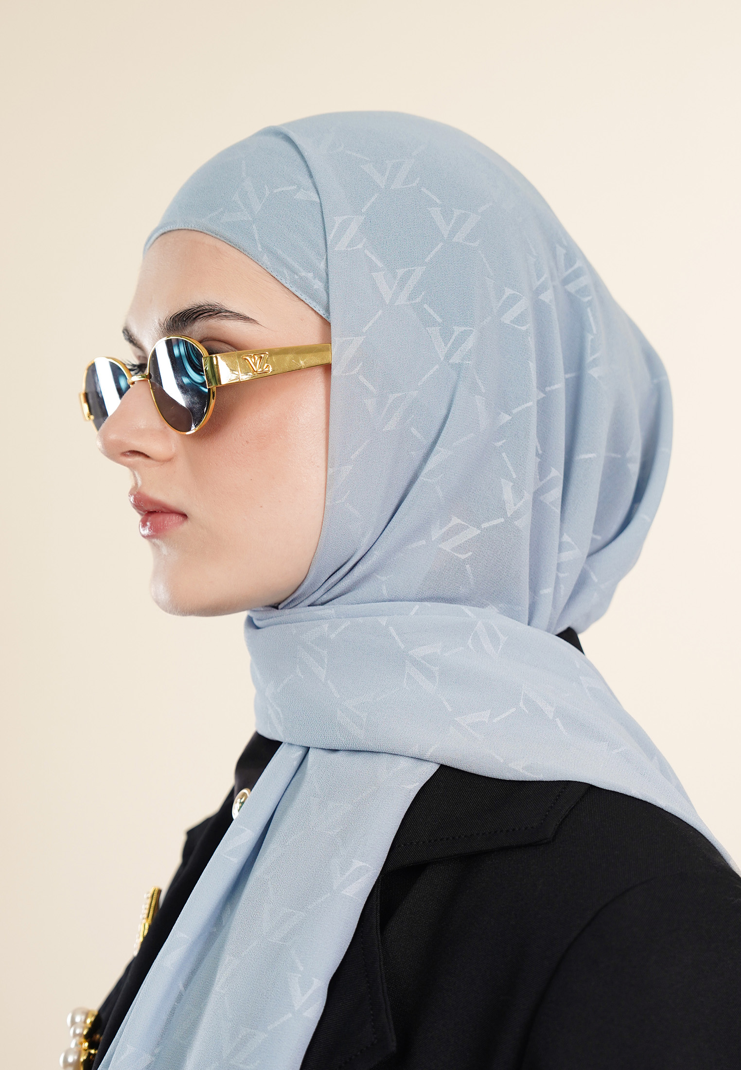 VZ Signature Embossed Pashmina - Calm Ocean - Image 7