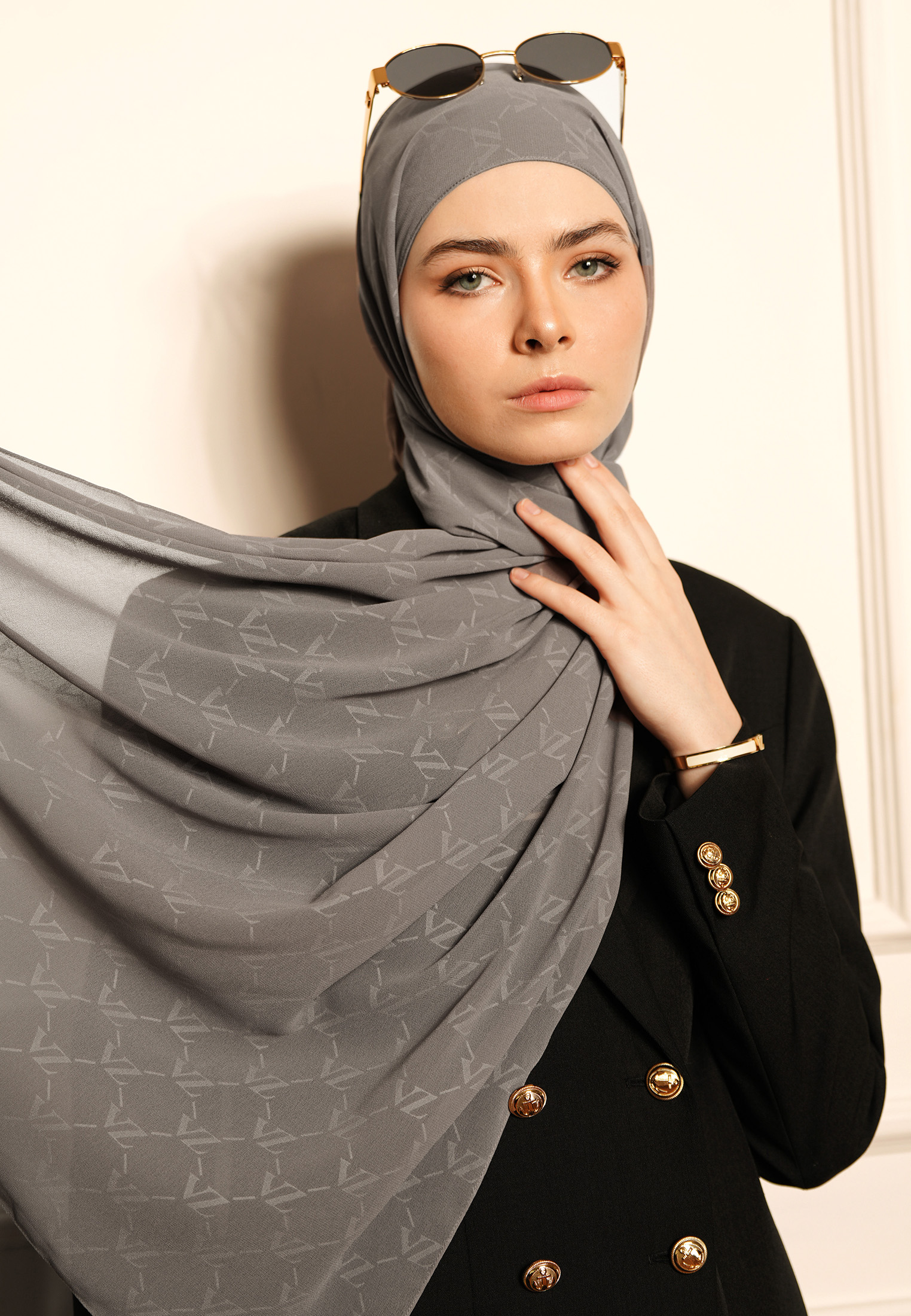 VZ Signature Embossed Pashmina - Tanner Brown - Image 3