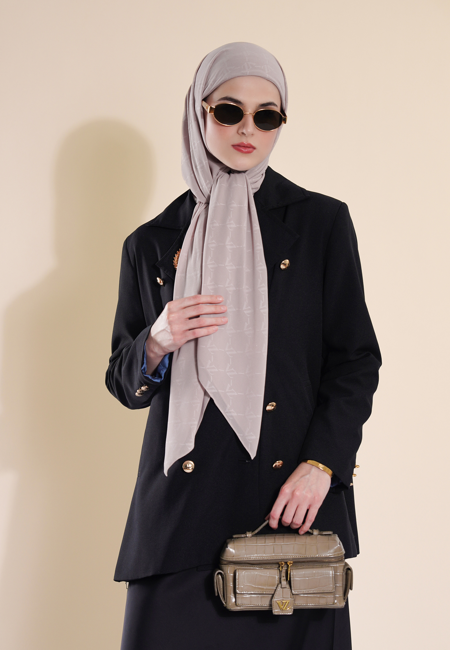 Signature Embossed Scarf-Moonlight