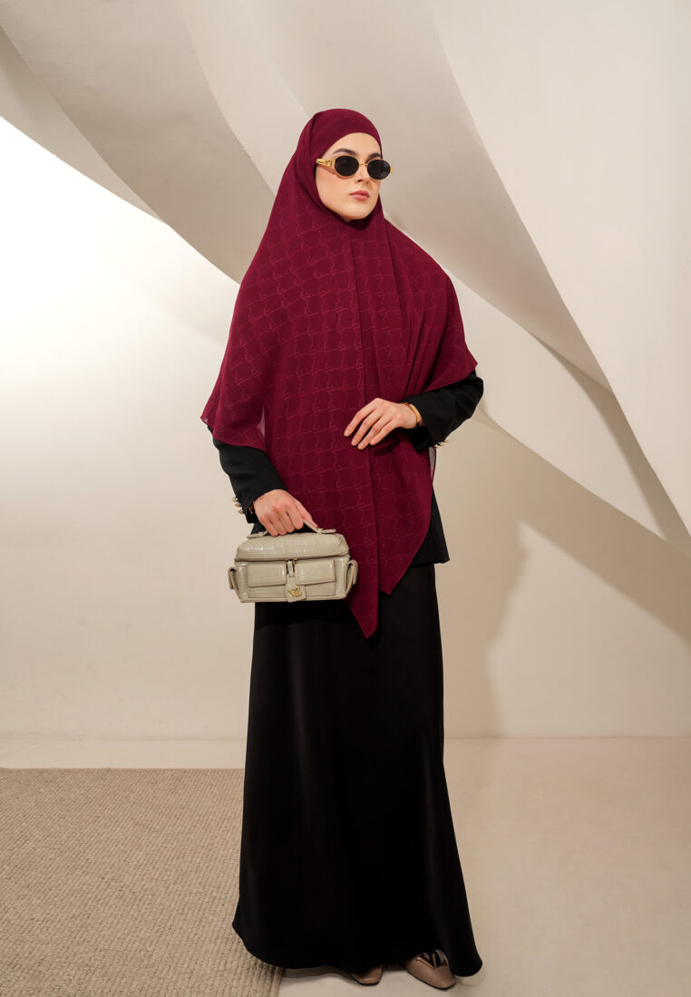 VZ Signature Embossed Khiban - Burgundy