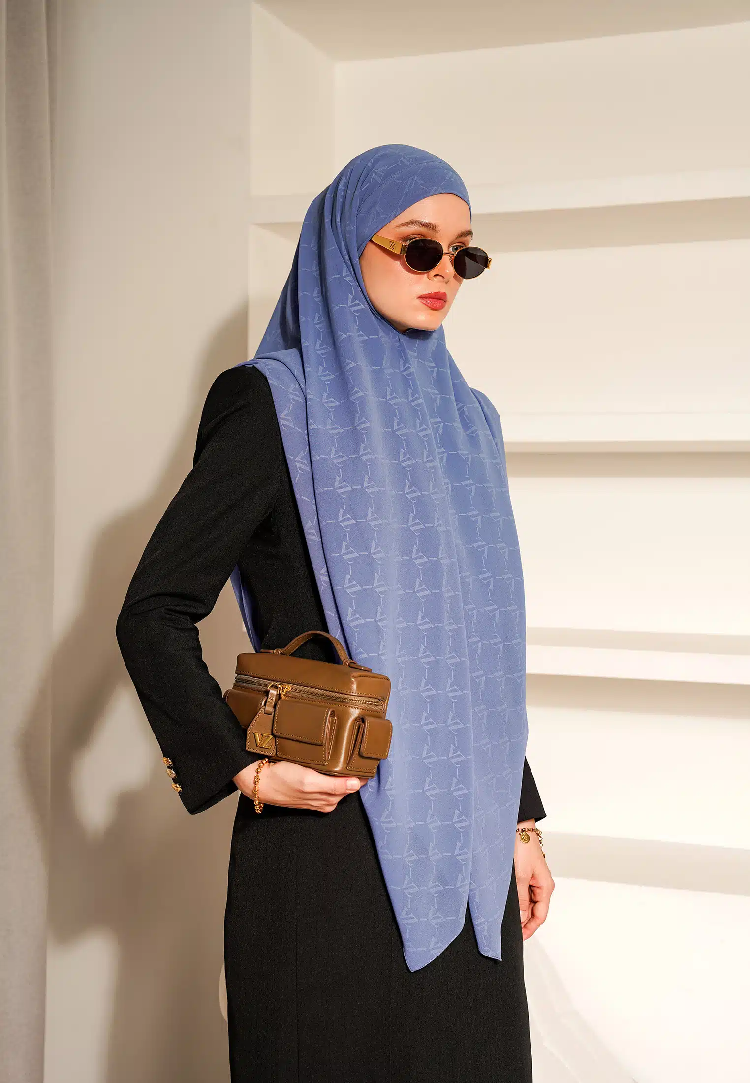 VZ Signature Embossed Khiban - Stone Blue