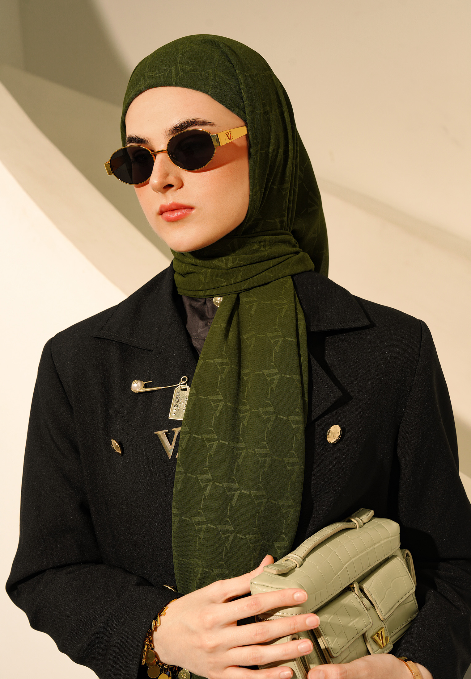 Signature Embossed Scarf - Army