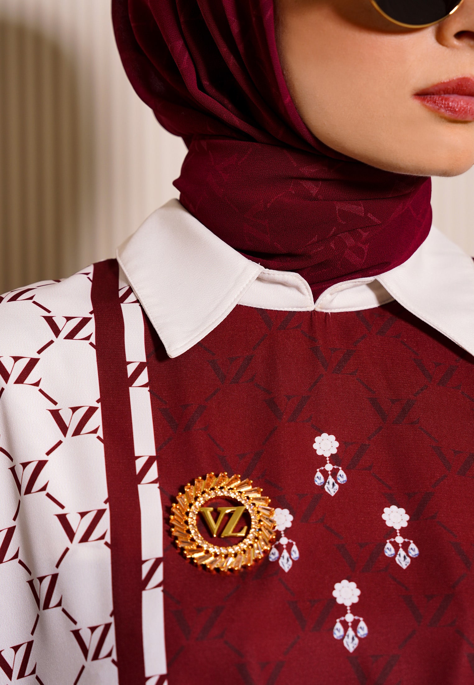 VZ Galechka Dress - Deep Maroon - Image 6
