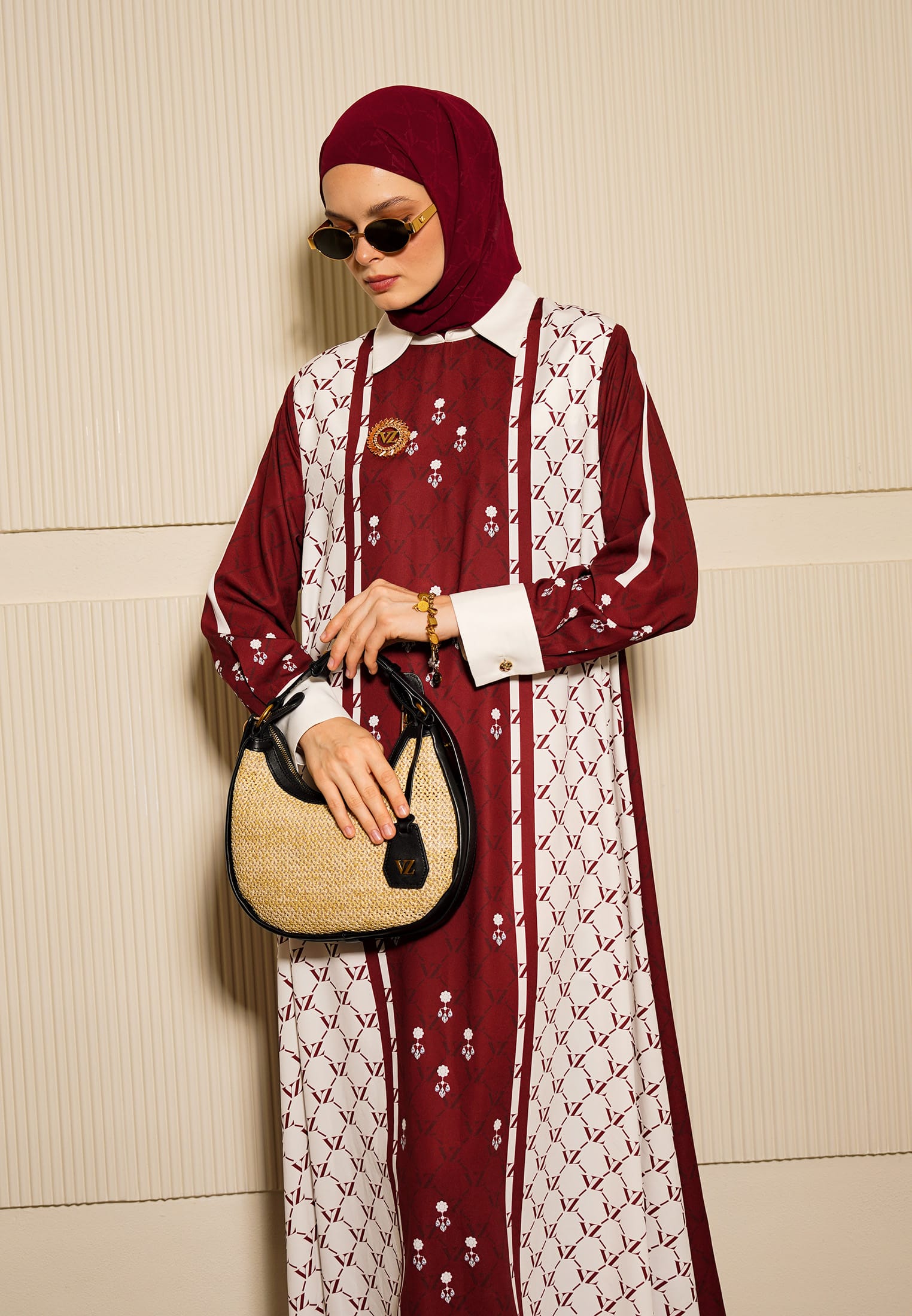VZ Galechka Dress - Deep Maroon