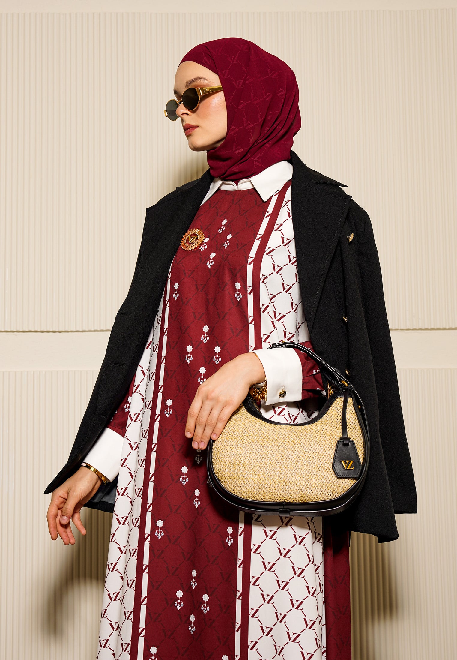 VZ Galechka Dress - Deep Maroon - Image 5