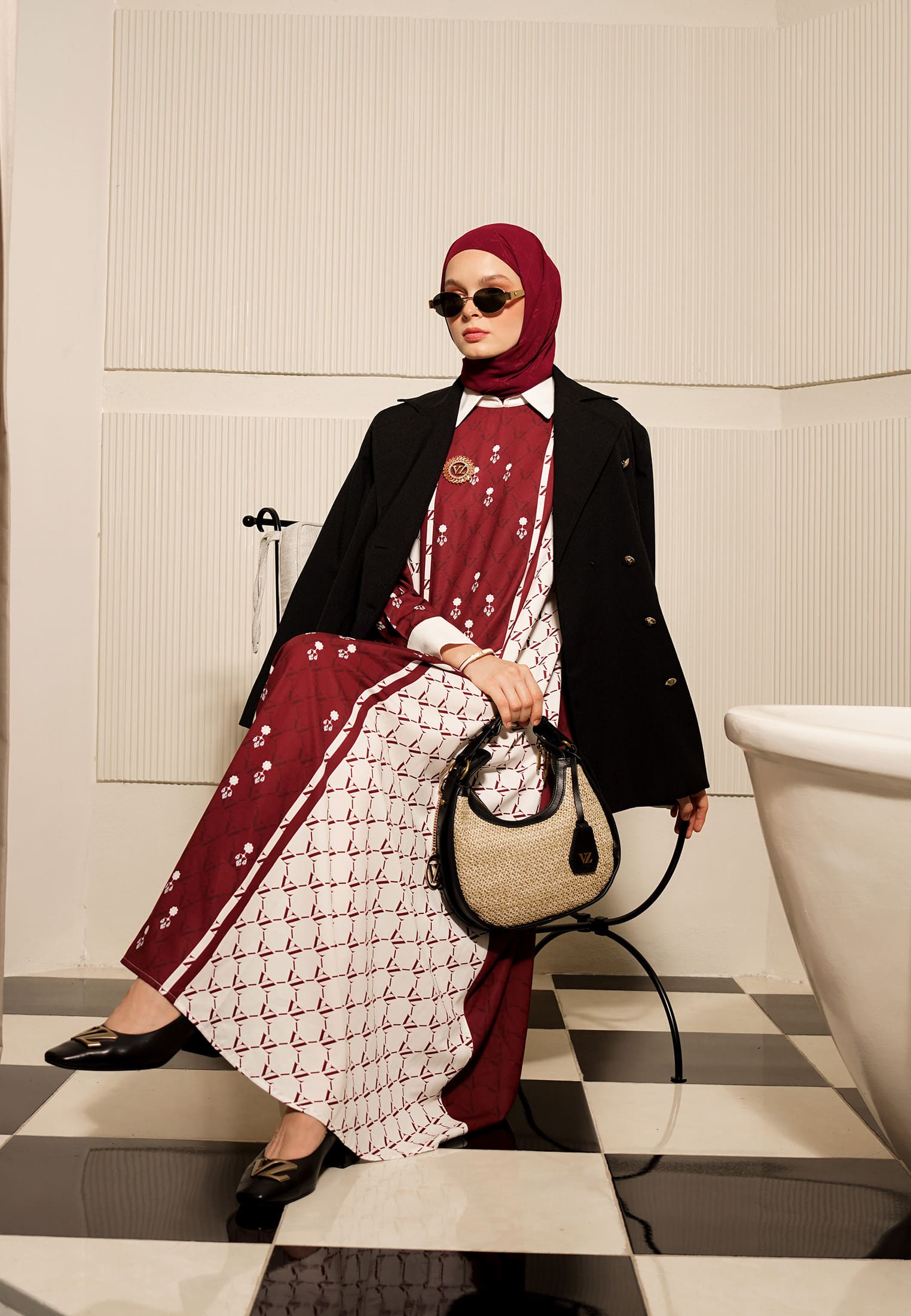 VZ Galechka Dress - Deep Maroon - Image 3