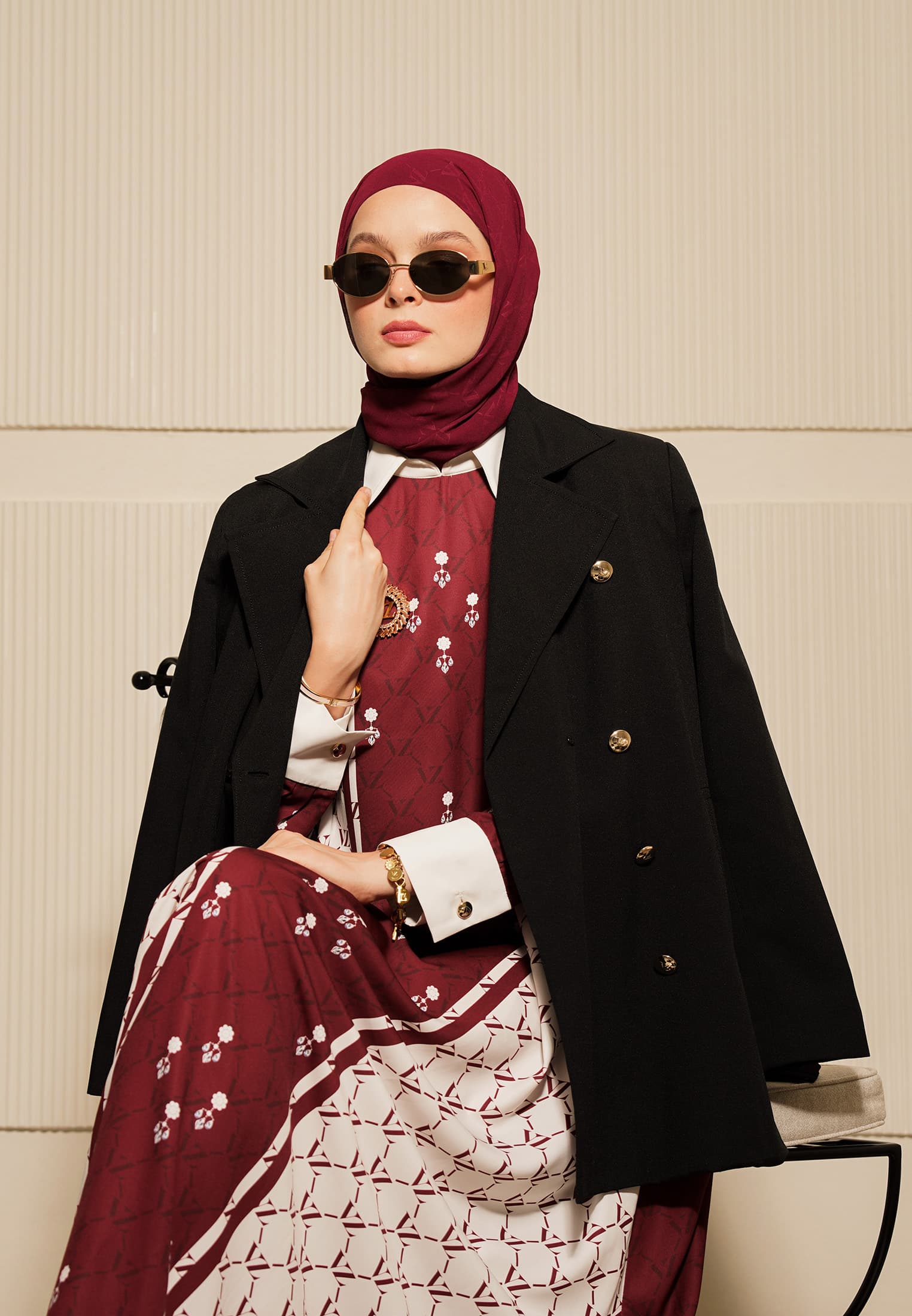 VZ Galechka Dress - Deep Maroon - Image 4